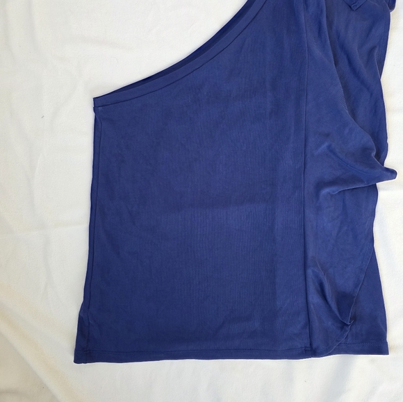 ✨ Mossimo One-Shoulder Ruffle Sleeve Top – Indigo – Size Small ✨ - Picture 10 of 12